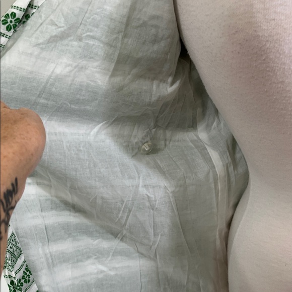 Ann Taylor Retro 50’s look Button Wrap Green Floral Stripe  Dress 00 - Picture 4 of 16